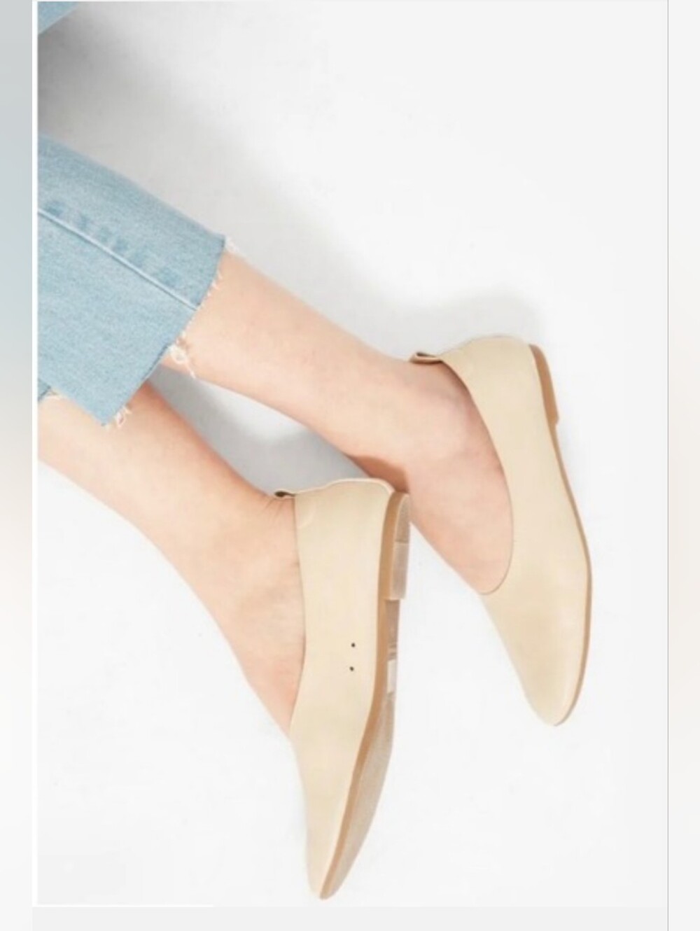 Everlane The Day Glove Cream Italian Leather Ballet Flats Women's Size 9